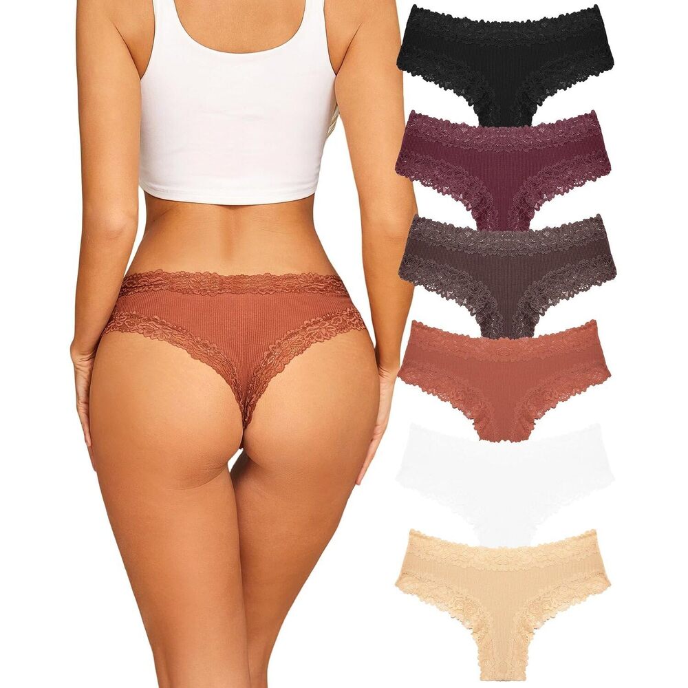 Womens Cotton Underwear Sexy Lace Brazilian Panties Soft Breathable